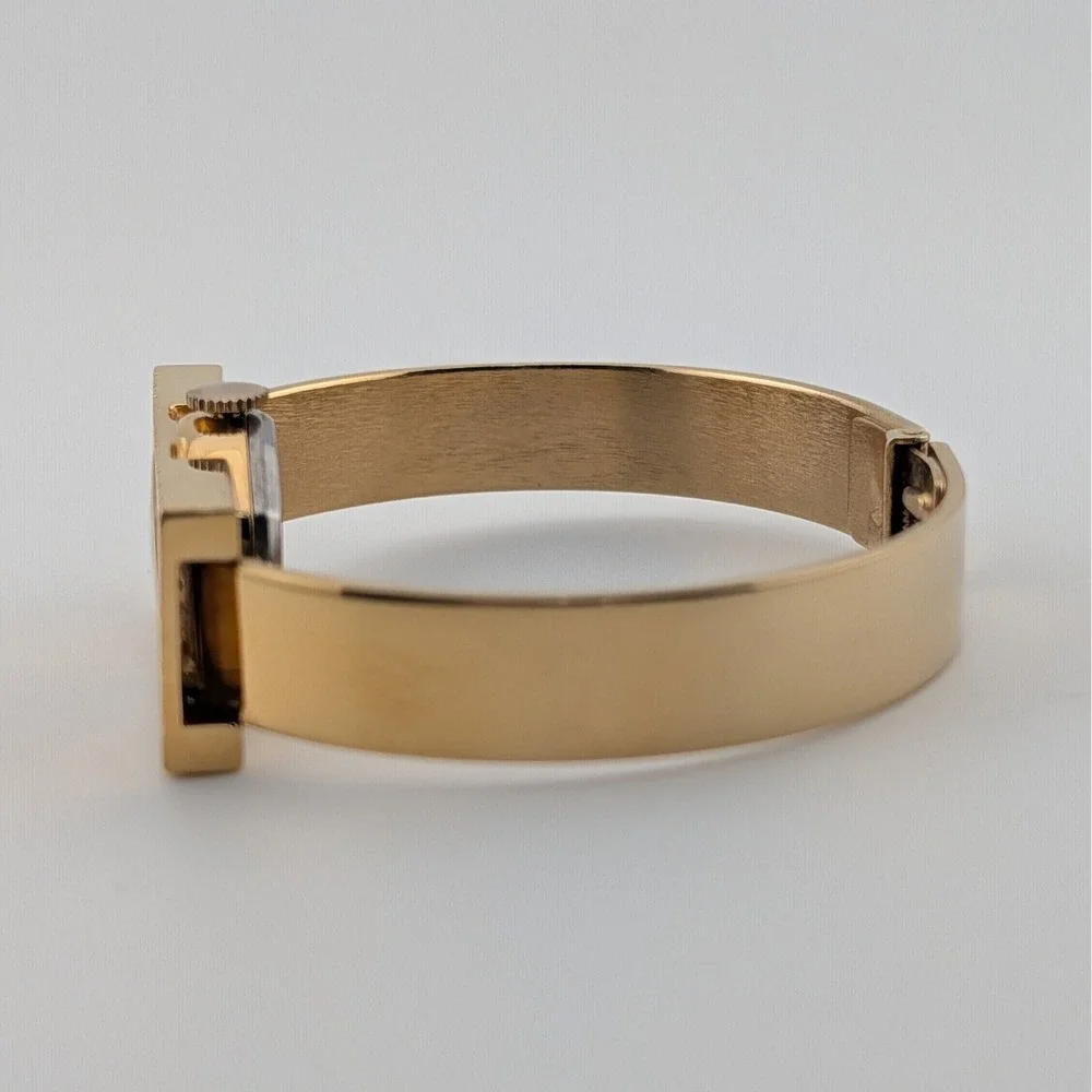 Anne‎ Klein Vintage Manual Wind Gold Rectangle Bangle Watch Art Deco
